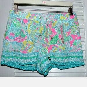 Lilly Pulitzer Katia Culotte Shorts Multi Pop Up Print Size Small